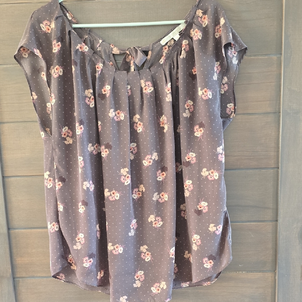 LC Lauren Conrad Pink Floral Blouse